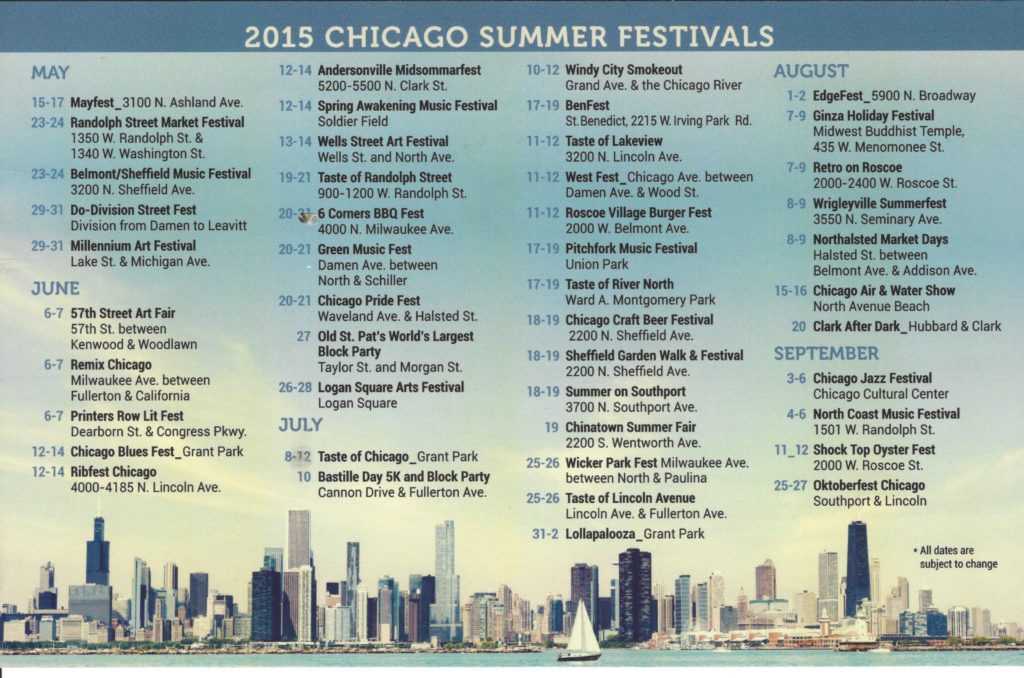 Check Out the 2015 Chicago Summer Festivals JL Jordan III Enterprises